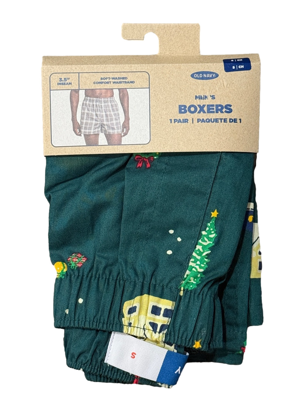 Mens Christmas Wreaths & Presents Boxer Shorts - Size Small - Old Navy - NWT